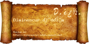 Diminescur Ádám névjegykártya